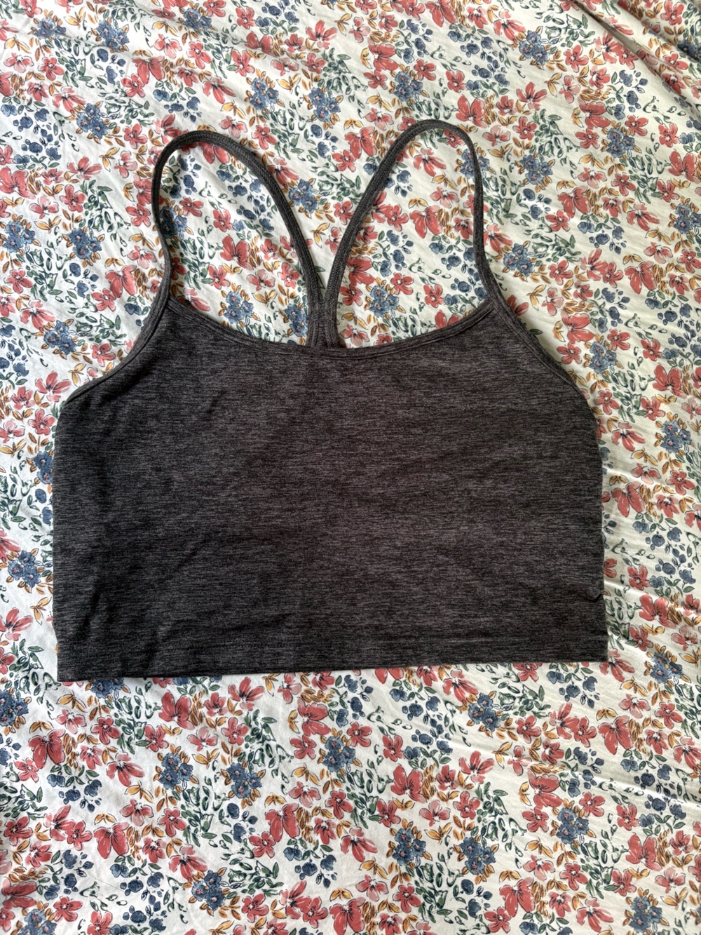 aerie Charcoal Gray Seamless Racerback Sports Bra